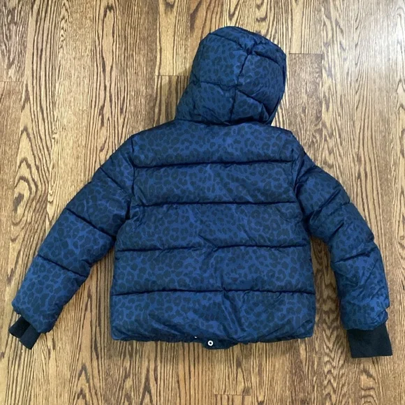 Gap cold control max puffer jacket navy leopard girl medium - Picture 6 of 7